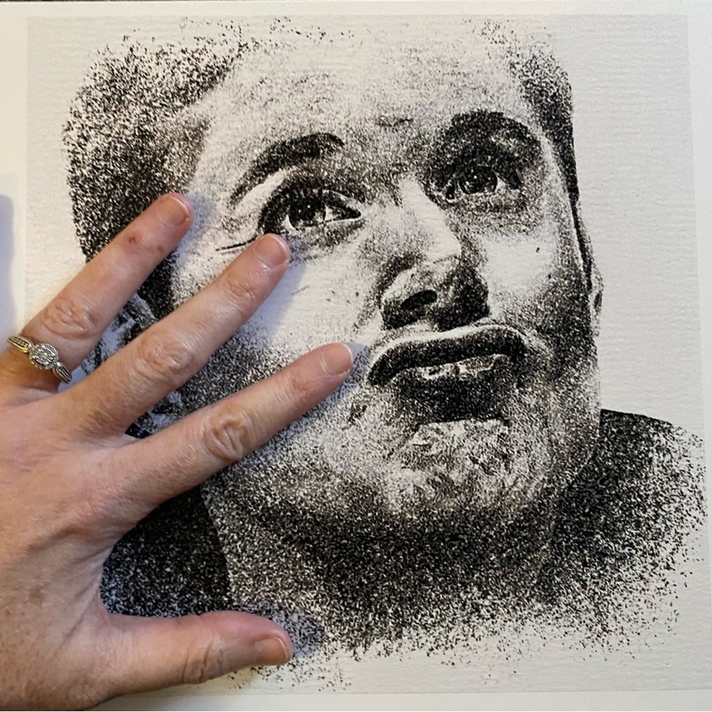 SUPERNATURAL DEAN WINCHESTER SMIRKY POINTILLISM ART PRINT